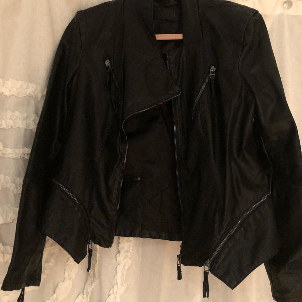 Blank NYC faux leather moto jacket size L